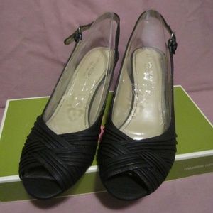 SIZE 7N NATURALIZER HARTMAN BLACK SNAKE CORK WEDGE